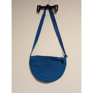 Athleta Women Blue All About Crossbody Bag Crescent Nylon Zip One Size
